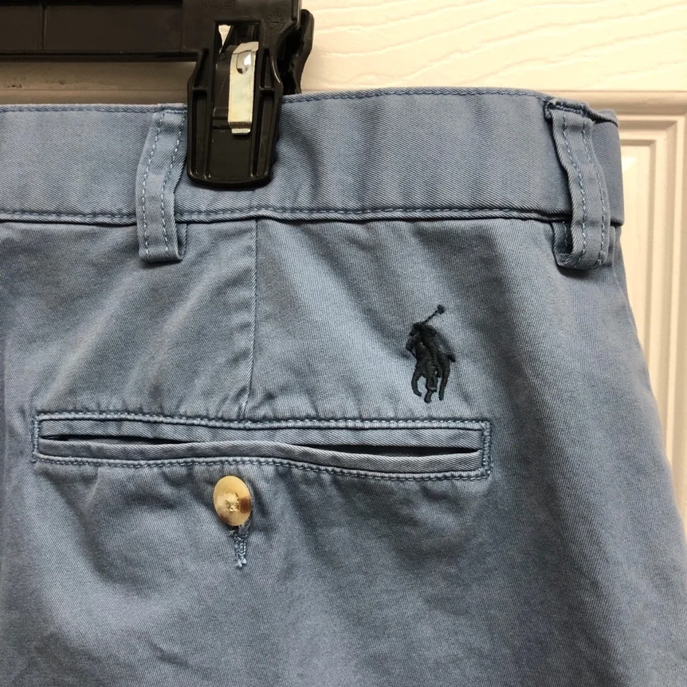 Polo by Ralph Lauren Light Blue Cotton Flat-Front Men’s Shorts